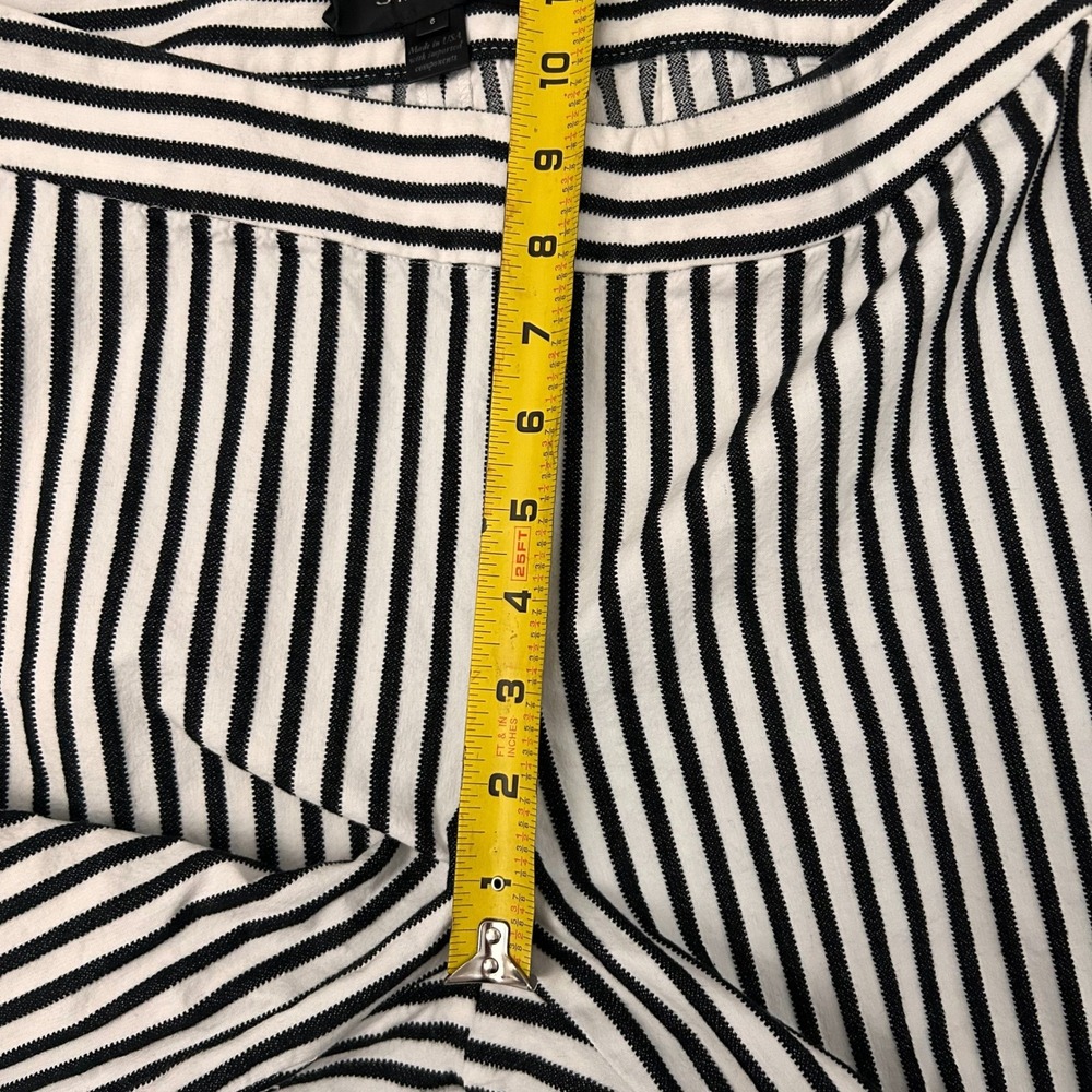 St. John Emma Women's 6 Black White Textured Striped Straight Leg Pants USA‎ - Picture 11 of 11